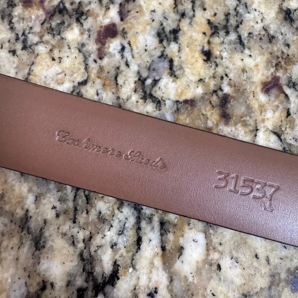 Allen Edmonds Made in USA Cashmere Suede Men’s Belt Brown Size 38 Minimalist